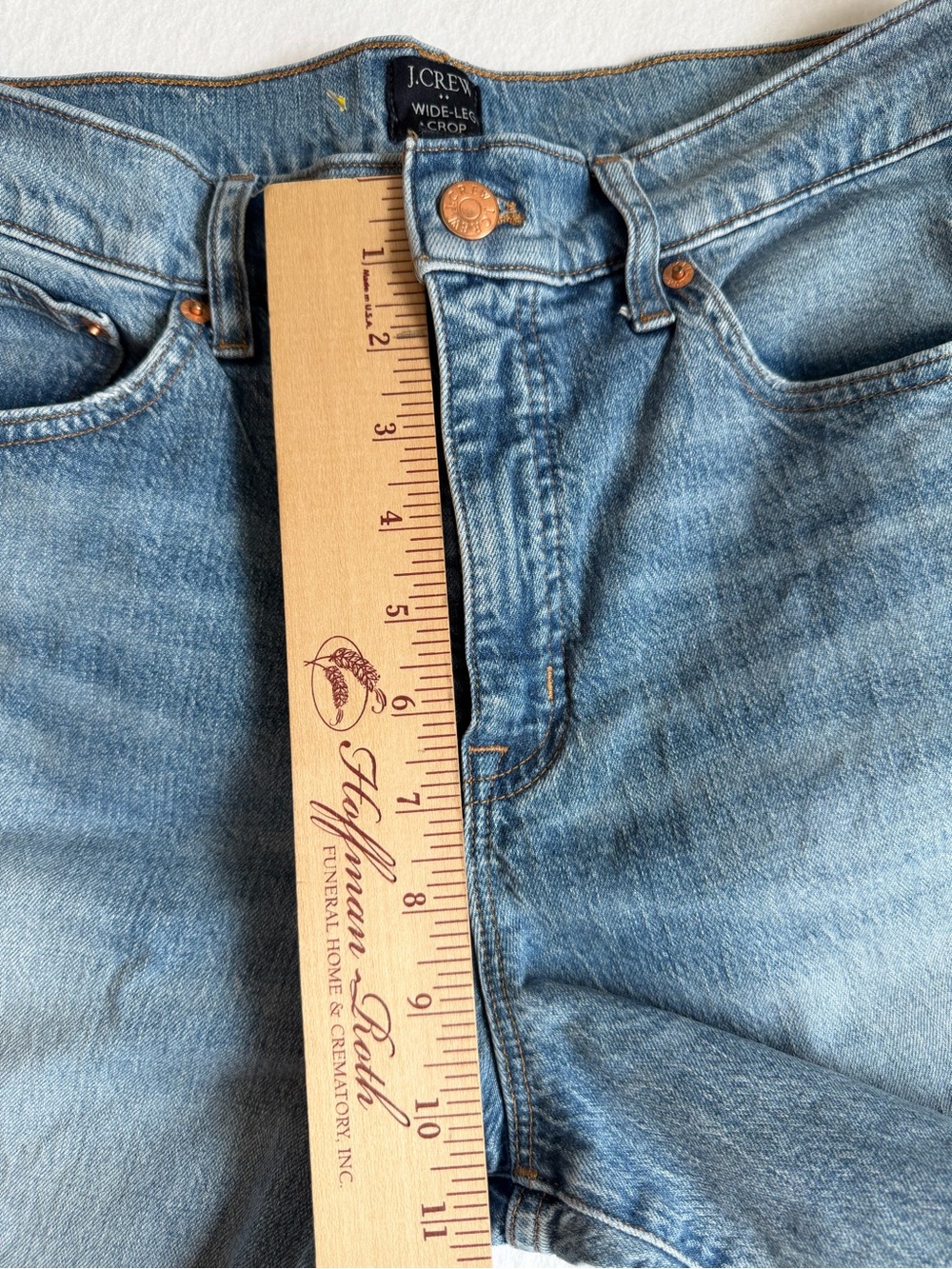 J.Crew Wide Leg Crop Jeans Womens 29 Light Wash Raw Hem High Rise Cropped Denim - Picture 7 of 10